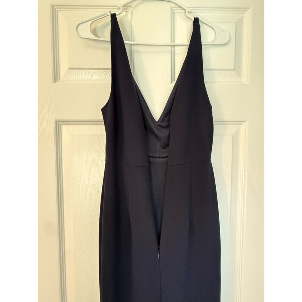 Lulus Melora Navy V-Neck Sleeveless Fit and Flare Evening Gown Women’s Size S - Picture 3 of 10